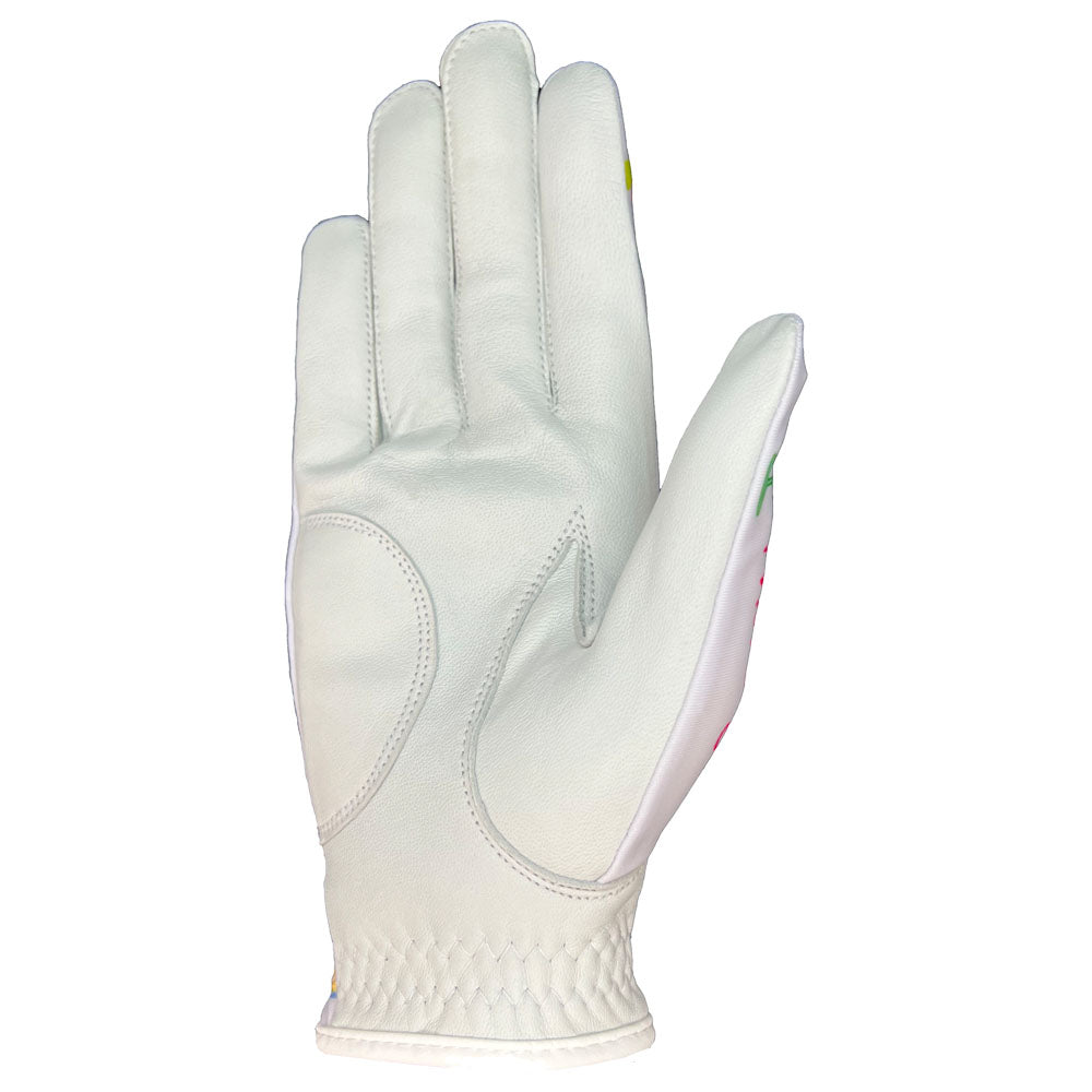 White golf glove on a white background