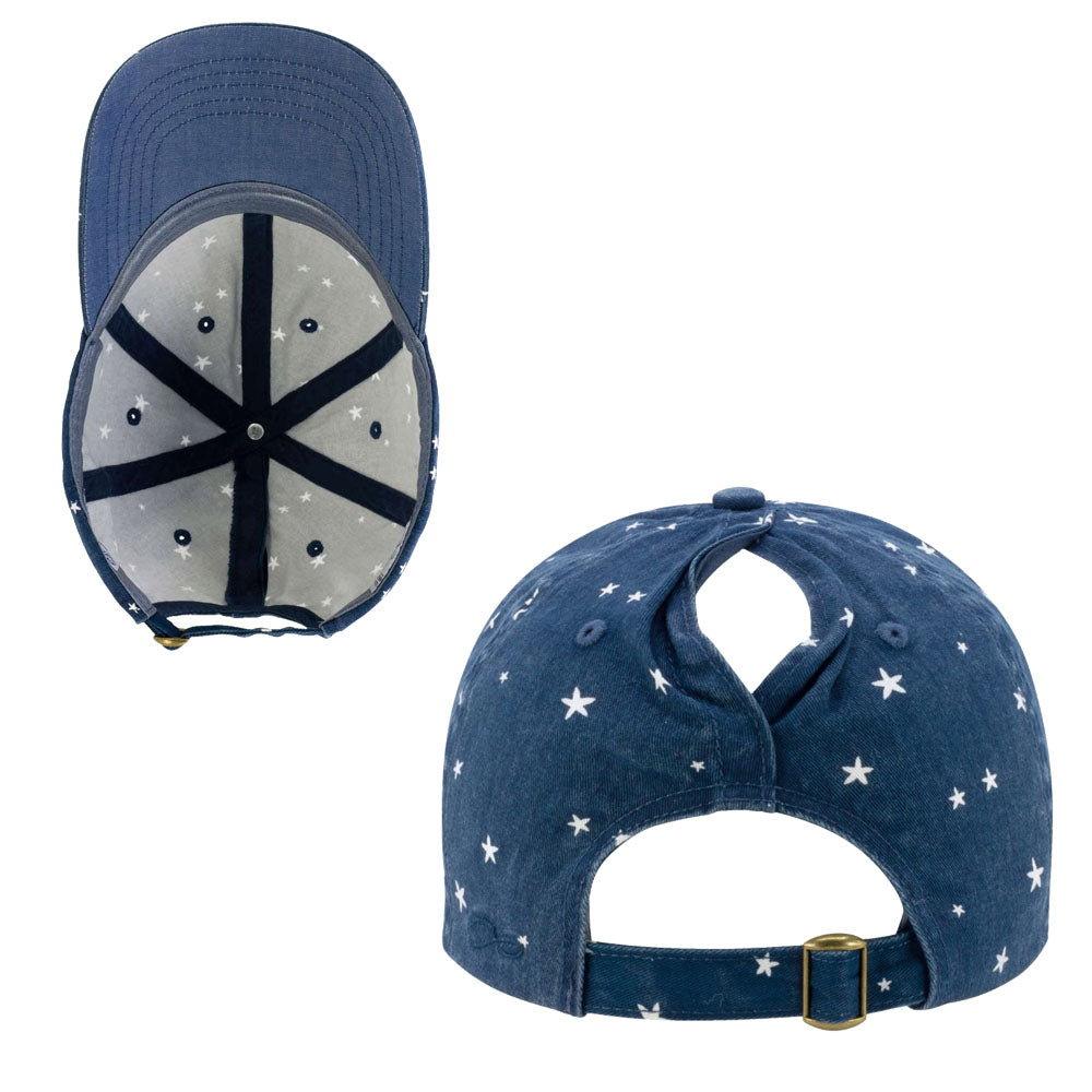 Giggle Golf Infinity Her Navy & Stars Pony tail Hat