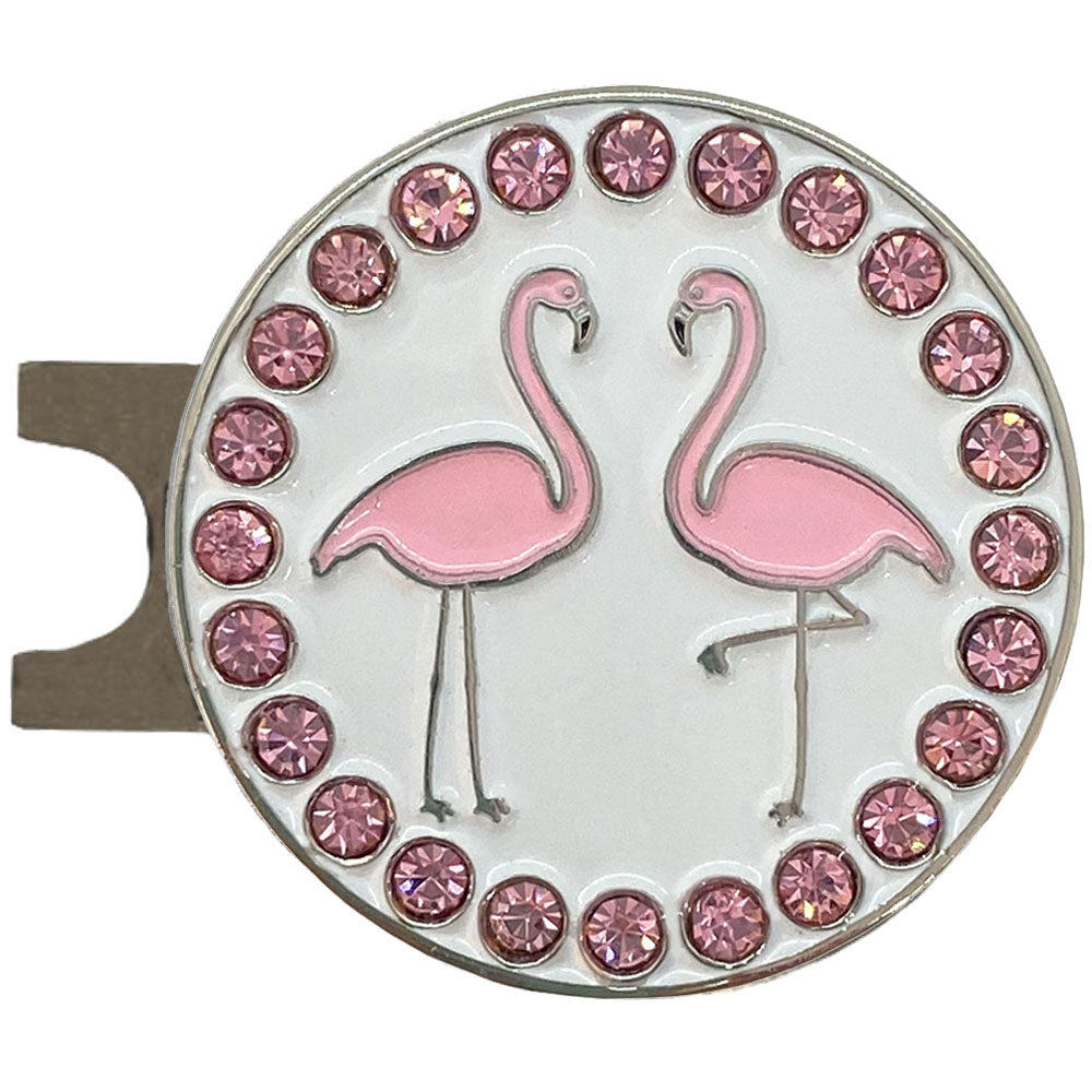 Bling Flamingos Golf Ball Marker