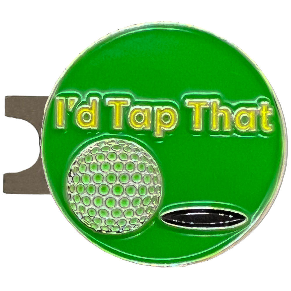 Giggle Golf I'd Tap That Metal Ball Marker With Magnetic Hat Clip