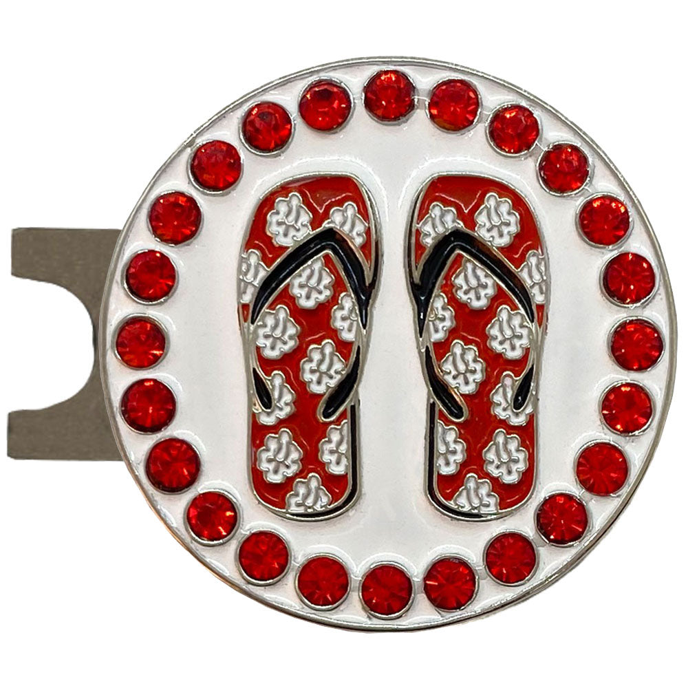 Bling Flip Flops (Red) Golf Ball Marker