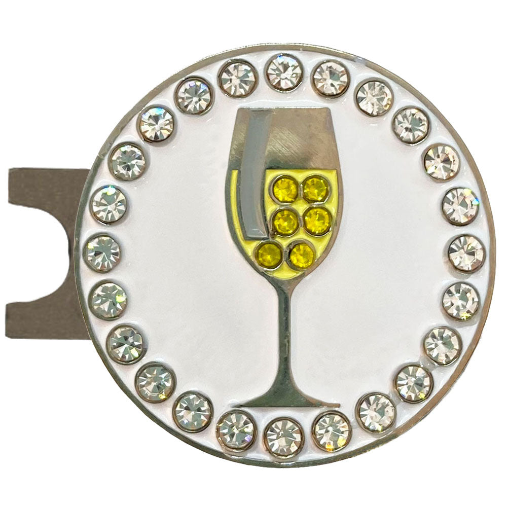 Bling White Wine Golf Ball Marker