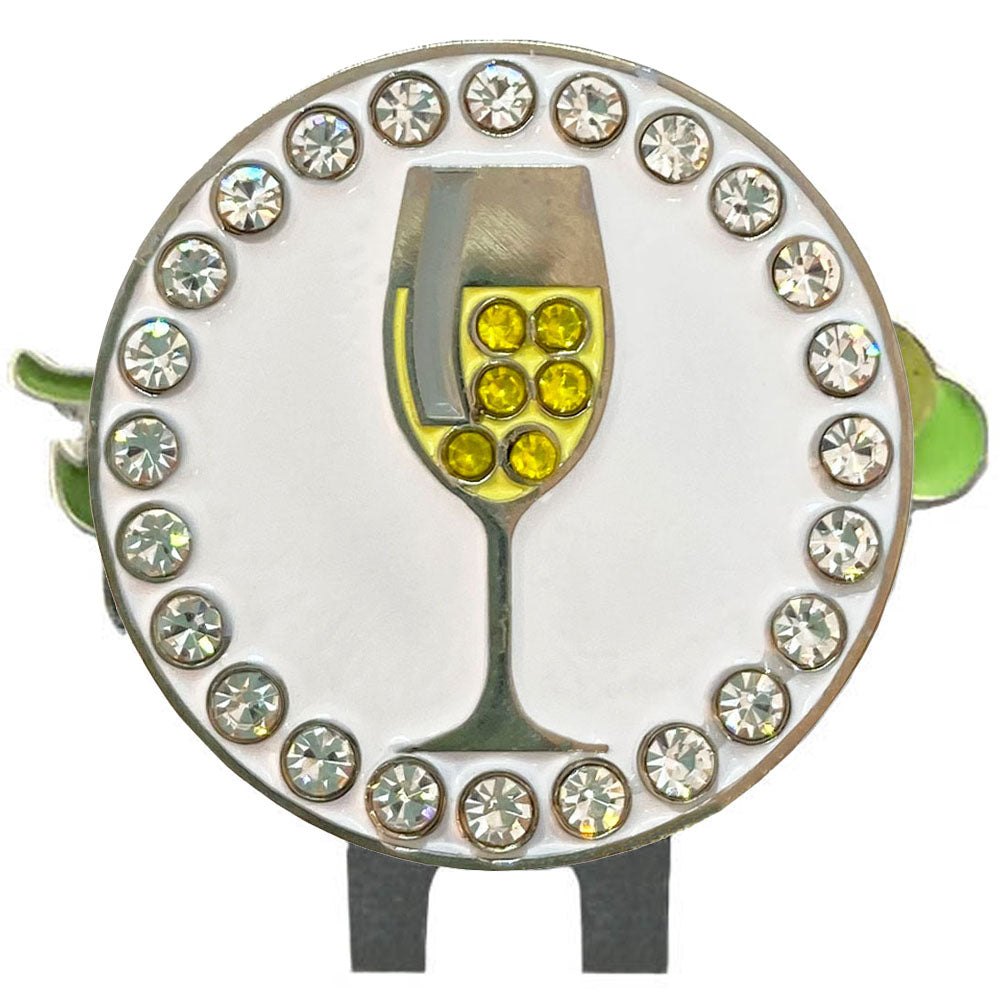 Bling White Wine Golf Ball Marker