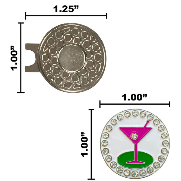 Size of the Giggle Golf Bling 19th Hole Ball Marker And Hat Clip