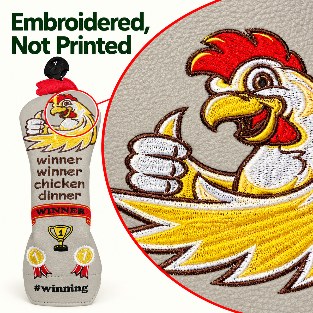 Winner Winner Chicken Dinner 3-Piece Golf Head Cover Set