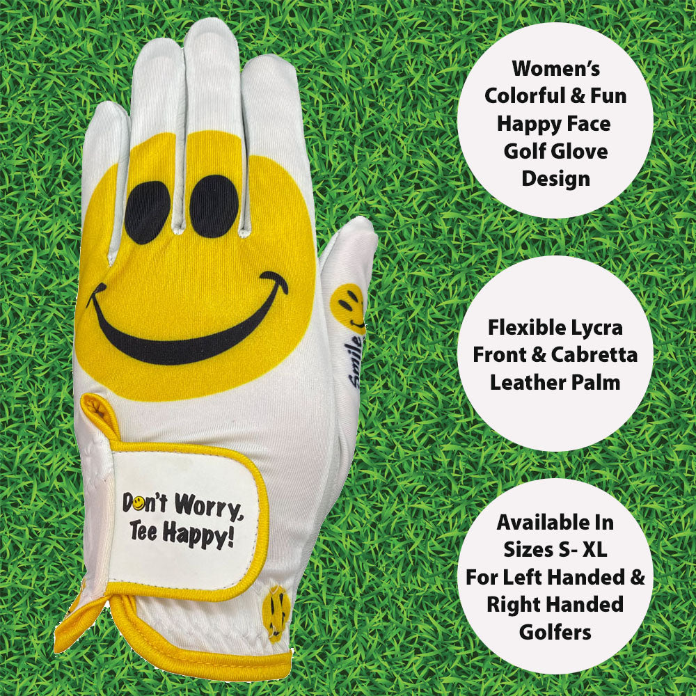 Women's Golf Glove Happy Face