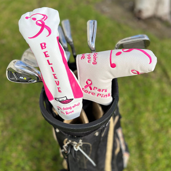 Giggle Golf Breast Cancer Awareness Utility Cover & Blade Putter Cover
