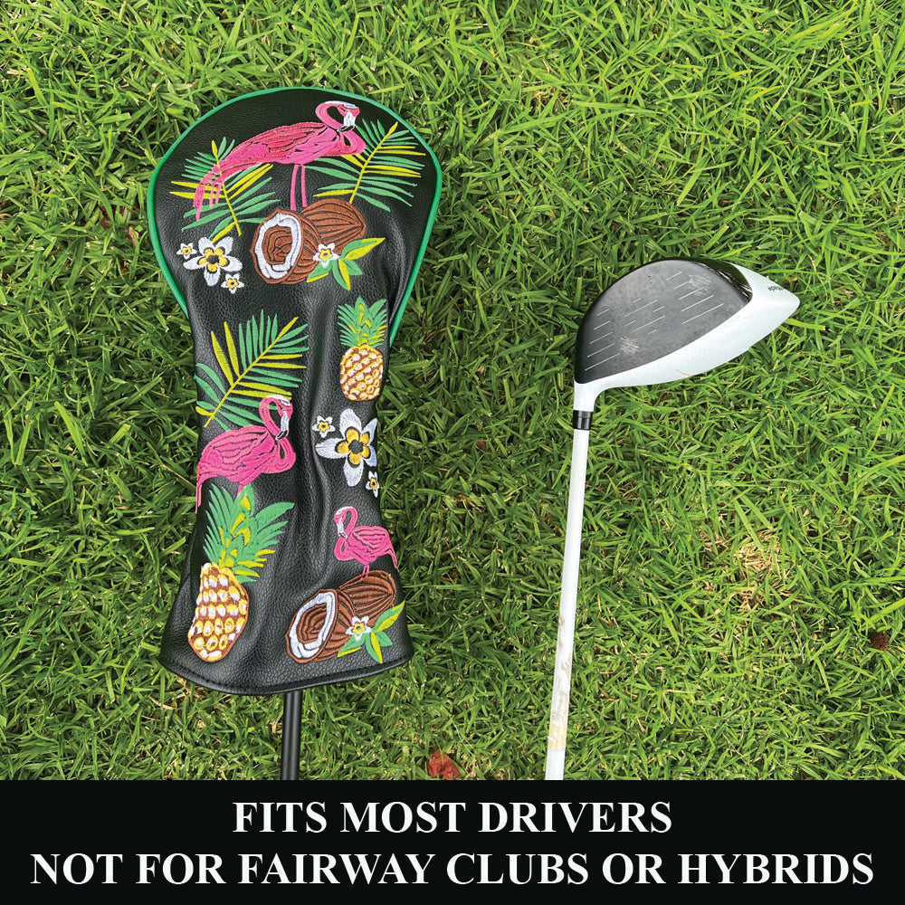Flamingos Black Driver Head Cover