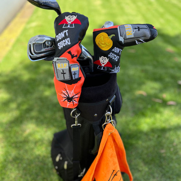 Giggle Golf Halloween Utility Head Cover & Blade Putter Cover On The Golf Course