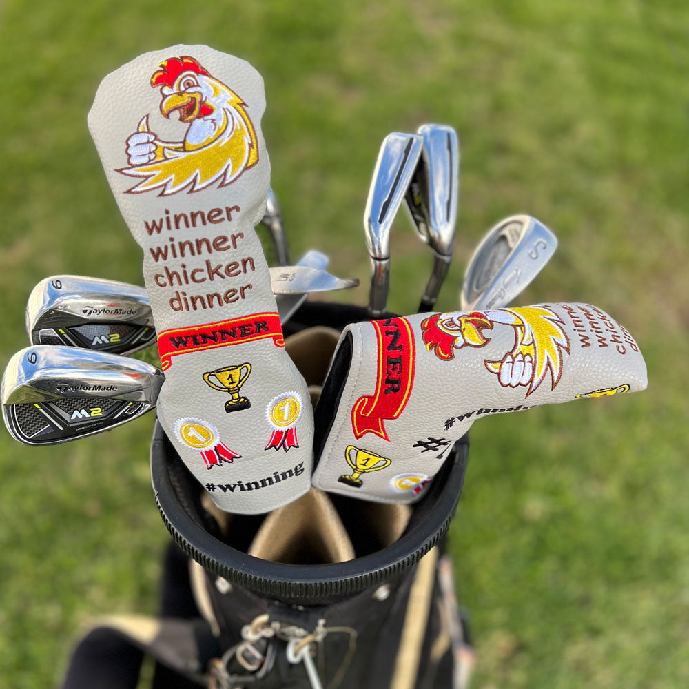 Giggle Golf Winner Winner Chicken Dinner Utility Club and Blade Putter Cover