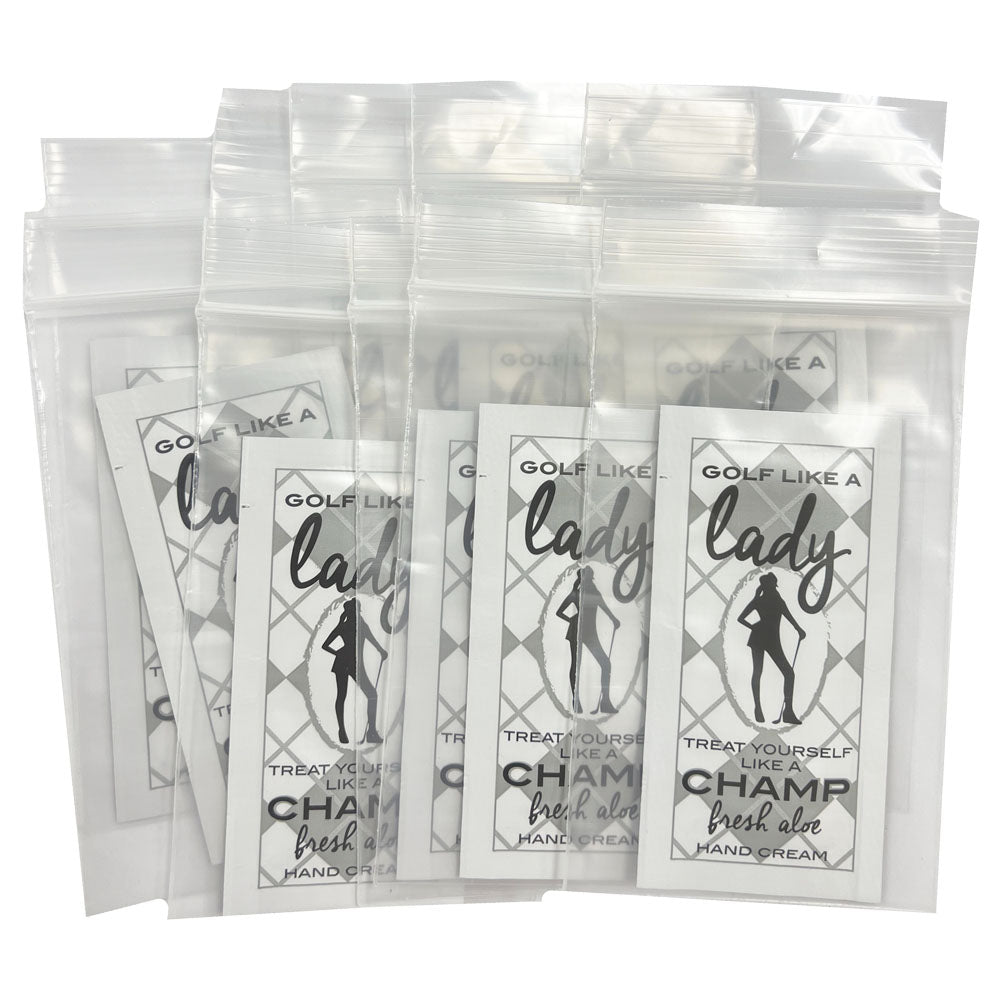 Giggle Golf golf like a lady, treat yourself like a champ 10 single-use hand creams packets - fresh aloe