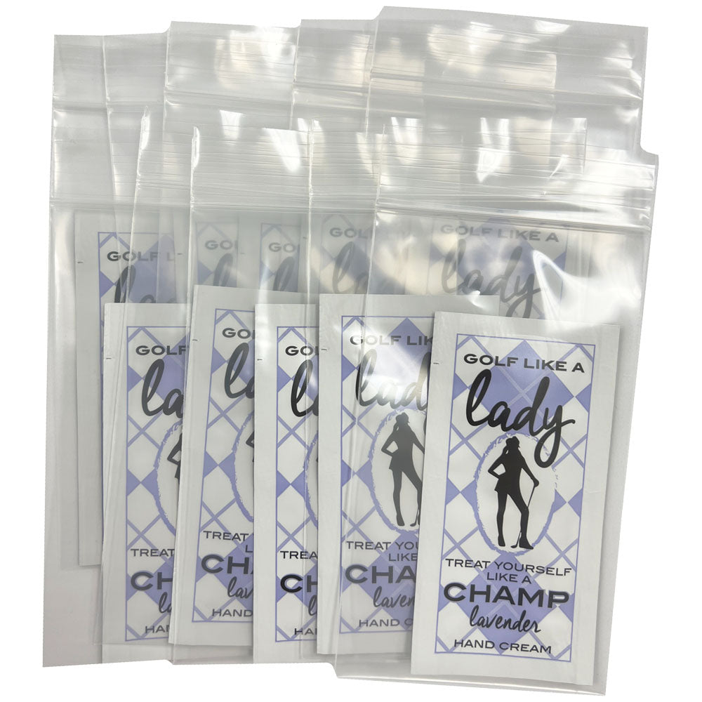 Giggle Golf golf like a lady, treat yourself like a champ 10 single-use hand creams packets - lavender