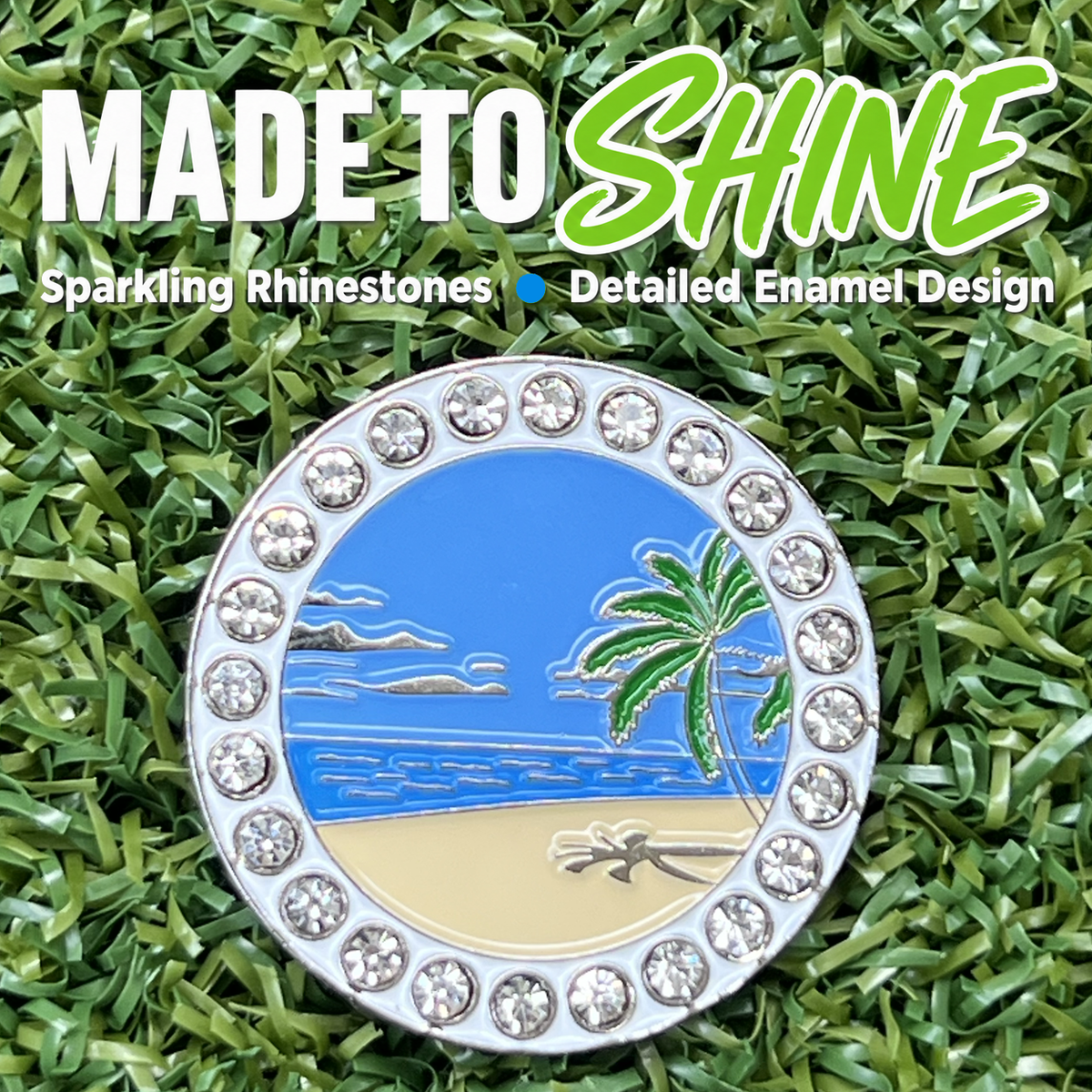 Bling Beach Scene Golf Ball Marker