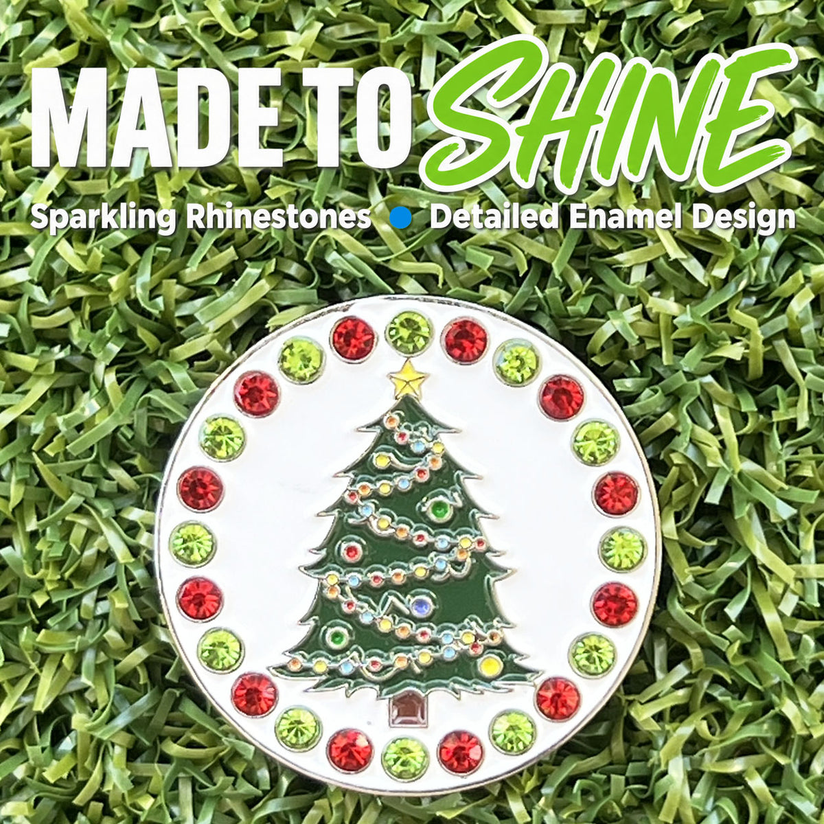 Bling Christmas Tree Golf Ball Marker