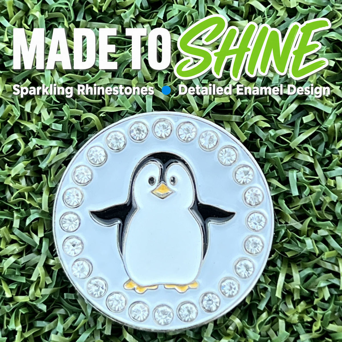 Bling Penguin Golf Ball Marker