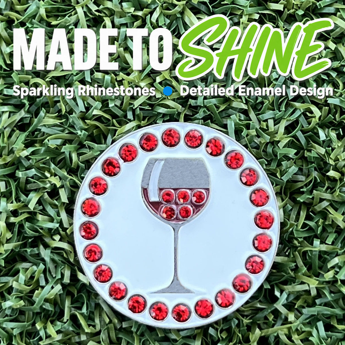 Bling Red Wine Golf Ball Marker