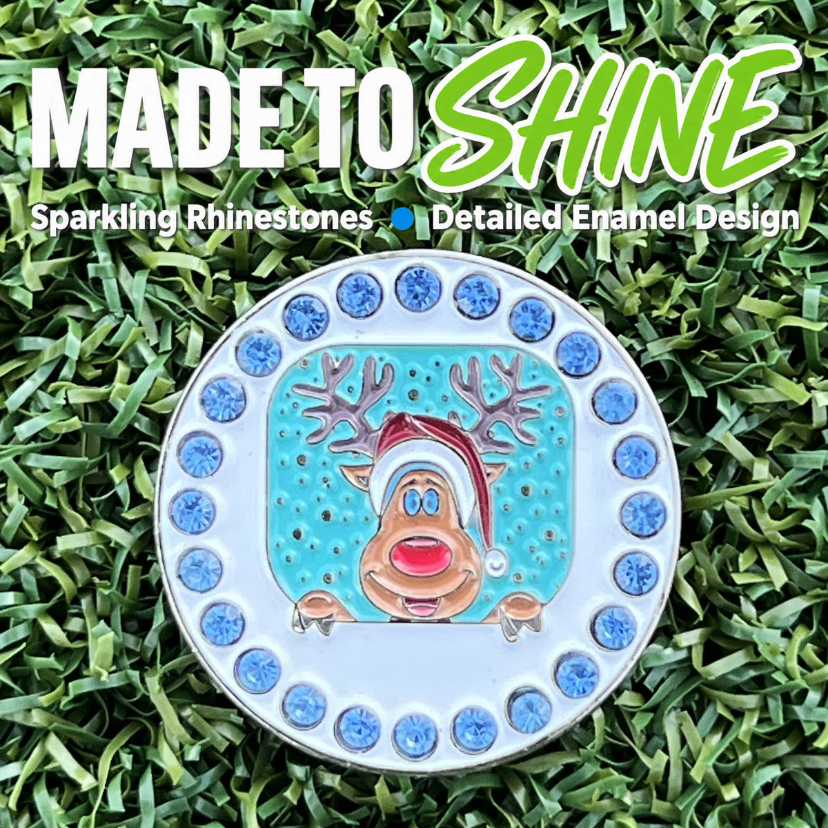 Bling Reindeer Golf Ball Marker