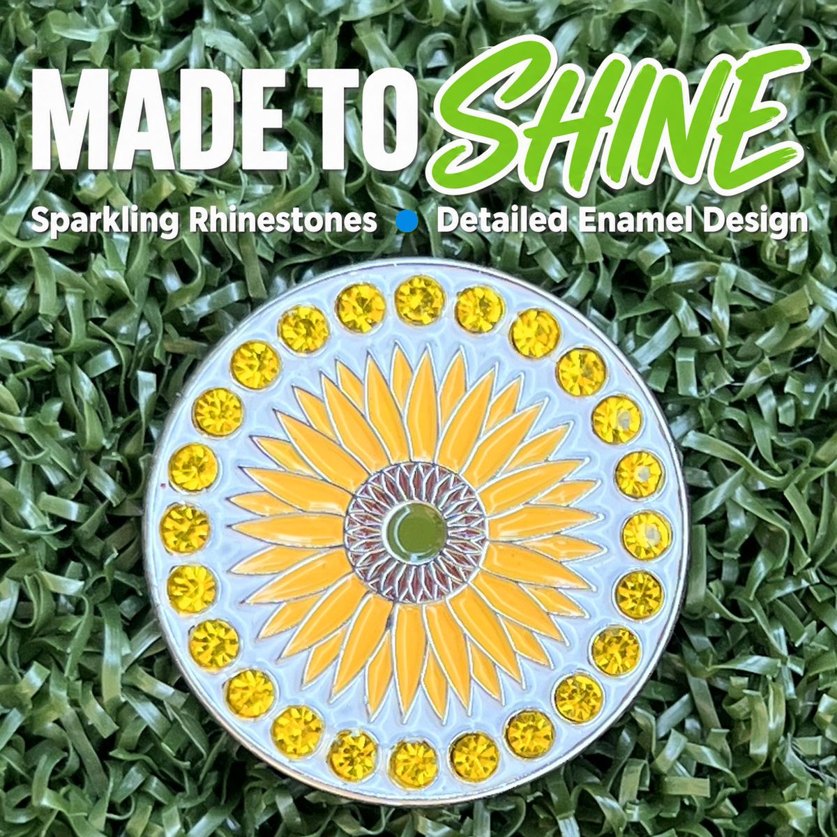 Bling Sunflower Golf Ball Marker