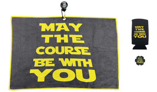 May The Course Be With You Magnetic Waffle Golf Towel, Poker Chip & Koozie