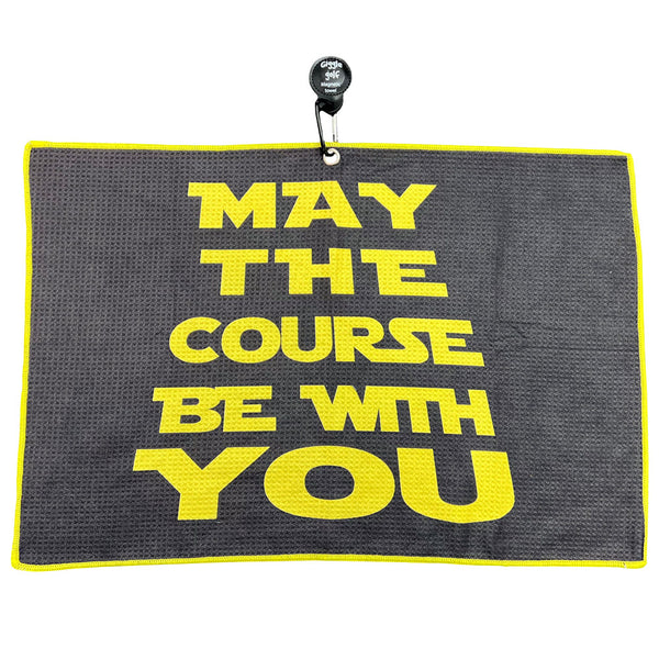 Giggle Golf May The Course Be With You Magnetic Golf Towel, Microfiber Material With Waffle Pattern
