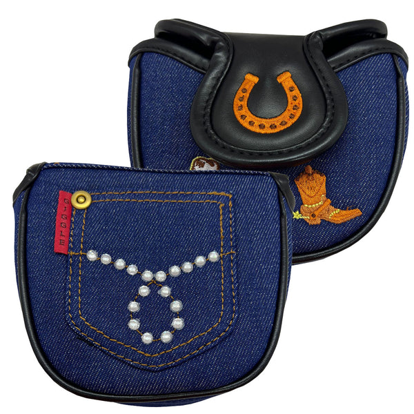 Denim Rhinestone Mallet Putter Cover