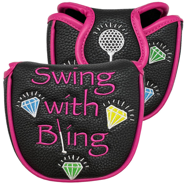 Swing With Bling (Black) Mallet Putter Cover