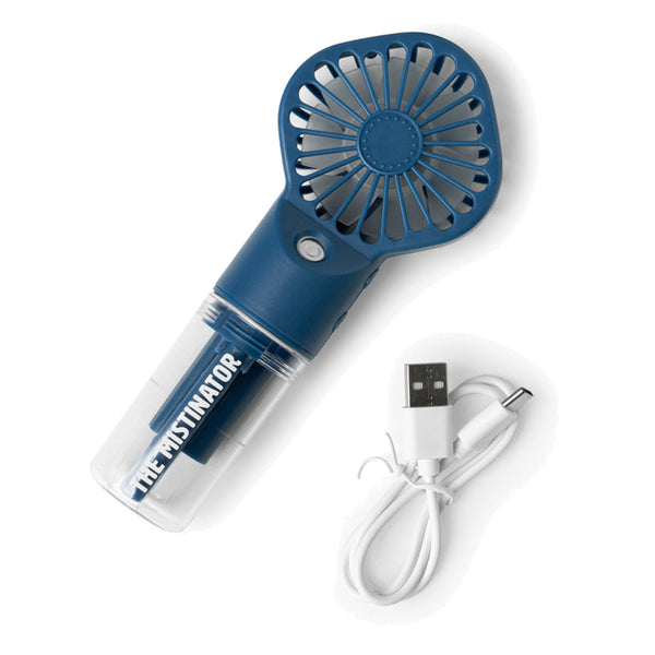 The Mistinator Rechargeable Water Fan - Navy Blue Fan With Charging Cord