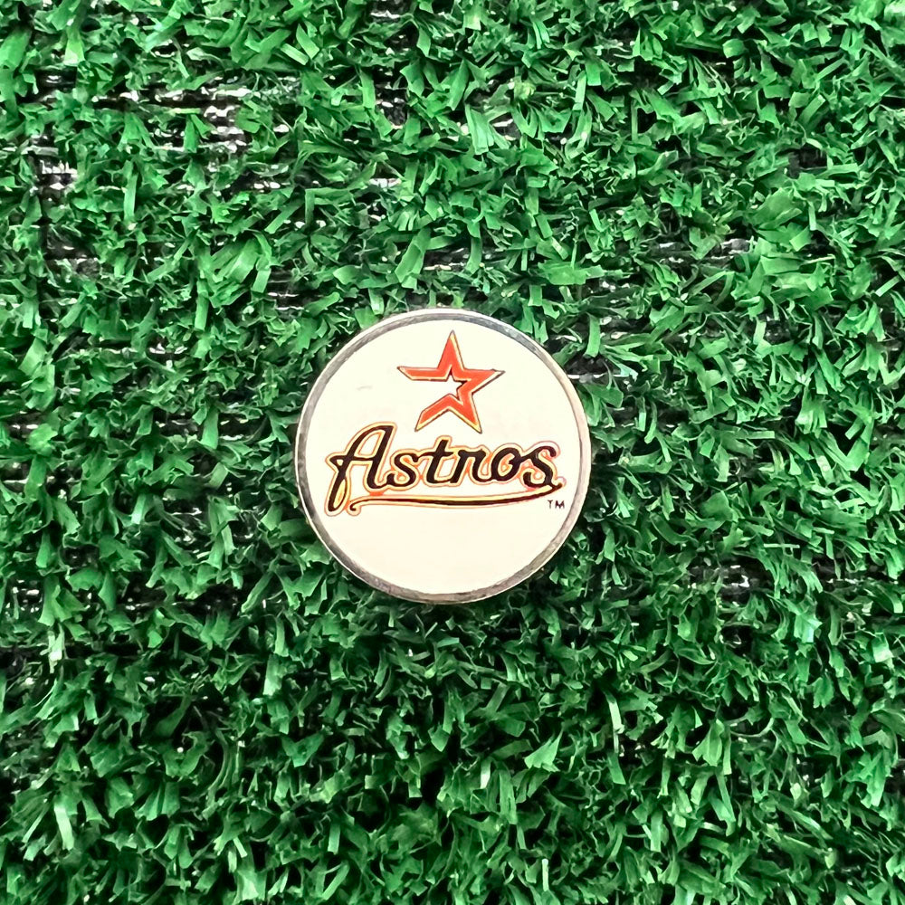Single‑sided Houston Astros golf ball marker accessory for golfers