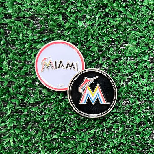 Double‑sided Miami Marlins golf ball marker limited clearance deal