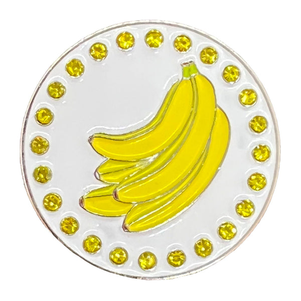Giggle Golf Bling Yellow Bananas Golf Ball Marker Only (No Hat Clip)