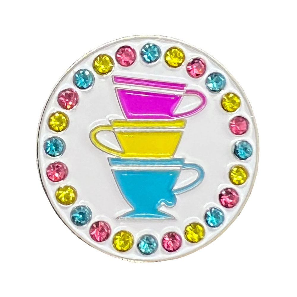 Giggle Golf Teacups Bling Golf Ball Marker Only