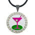 Giggle Golf Bling 19th Hole (Pink Martini) Golf Ball Marker With Magnetic Necklace