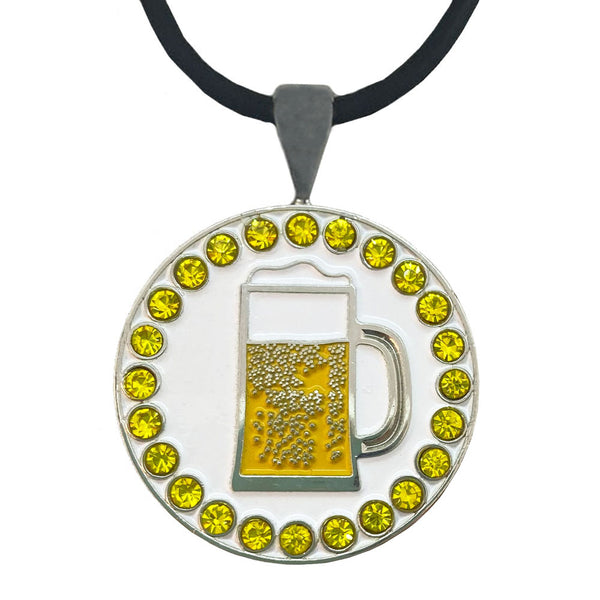 Giggle Golf Bling Beer Golf Ball Marker Necklace With Magnetic Necklace