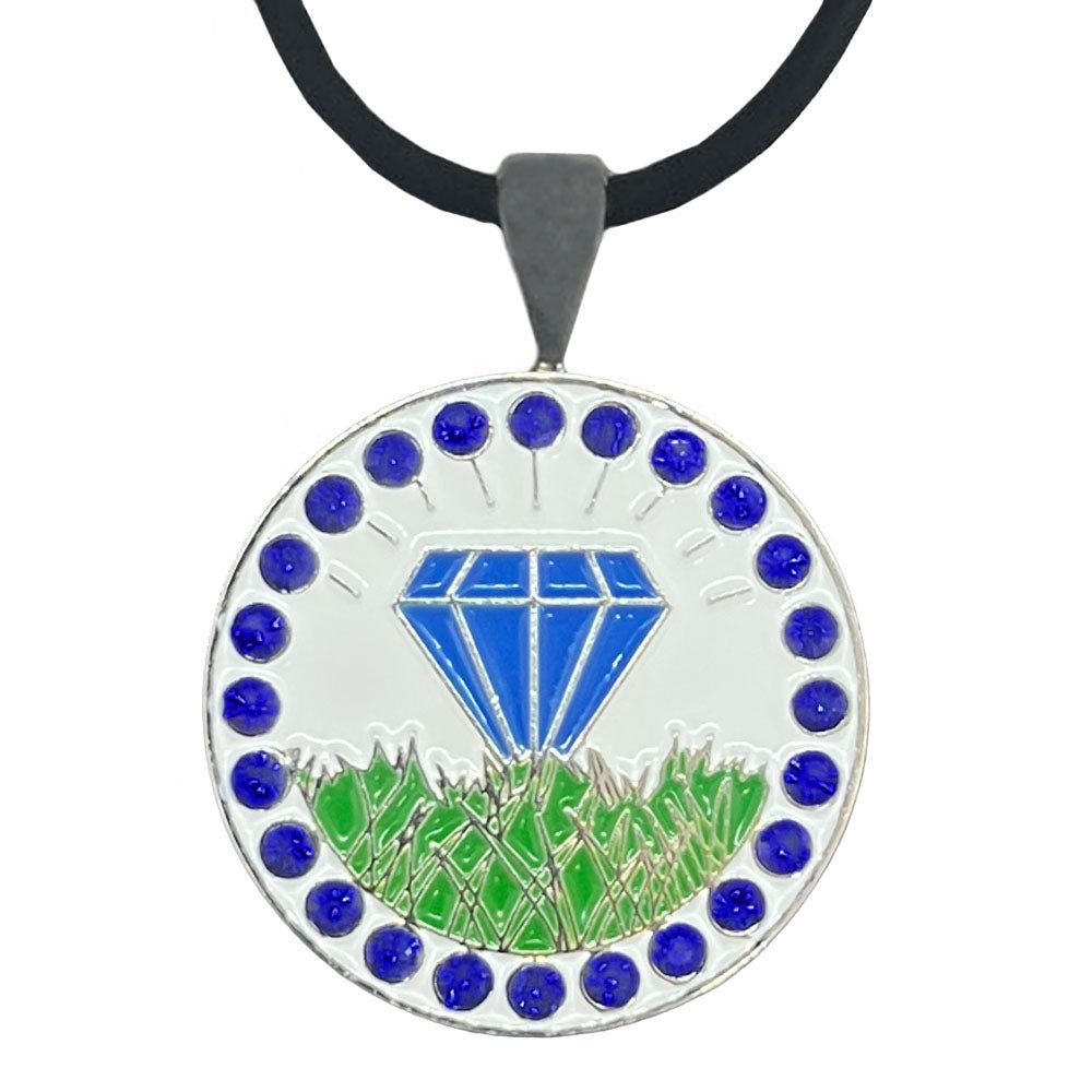 Bling Diamond In The Rough (Blue) Golf Ball Marker