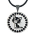 Giggle Golf Bling Black & White Cat Golf Ball Marker With Magnetic Necklace