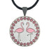 Giggle Golf Bling Pink Flamingos Golf Ball Marker With Magnetic Necklace