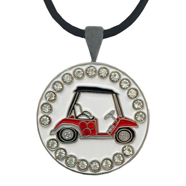 Giggle Golf Bing Red Golf Cart Golf Ball Marker With Magnetic Necklace