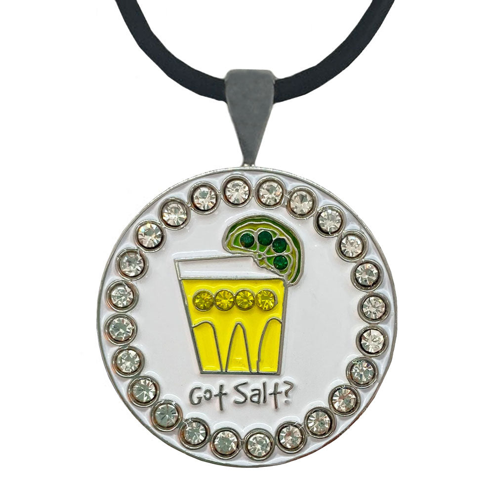 Giggle Golf Bling Got Salt (Tequila Shot) Golf Ball Marker With Magnetic Necklace