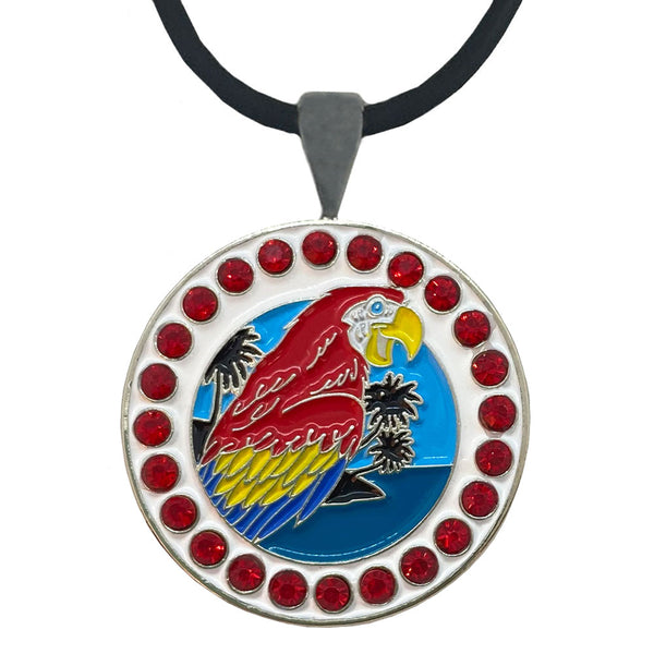 Giggle Golf Bling Parrot Golf Ball Marker With Magnetic Necklace