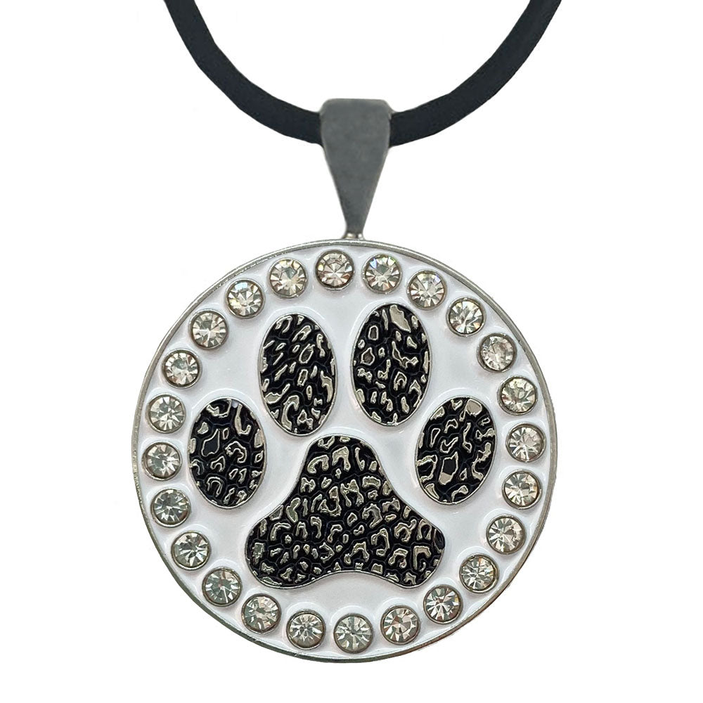 Giggle Golf Bling Paw Print Golf Ball Marker With Magnetic Necklace