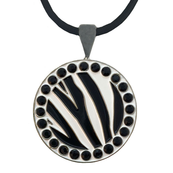 Giggle Golf Bling Zebra Golf Ball Marker With Magnetic Necklace