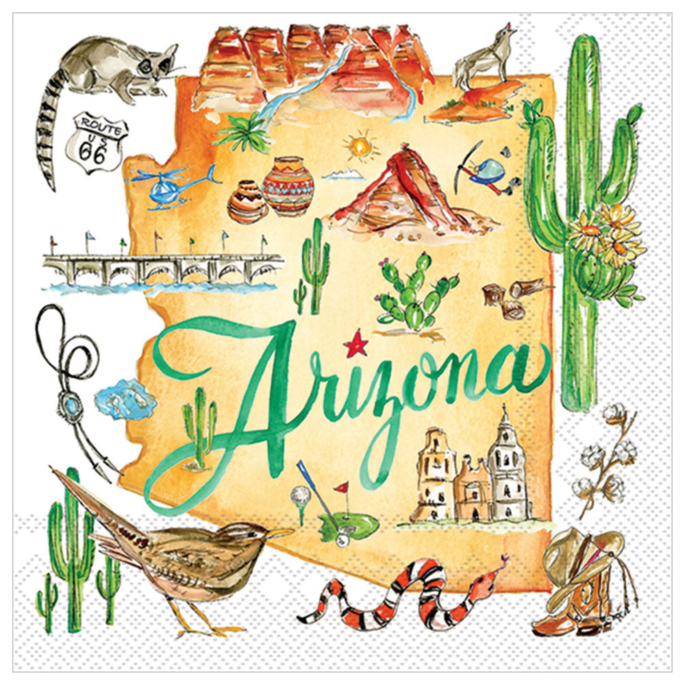 Arizona themed pack of 20 cocktail napkins