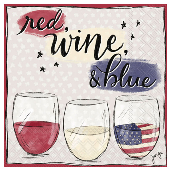 Red, Wine, & Blue Cocktail Napkins