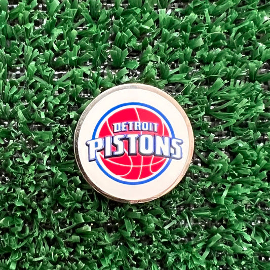 Detroit Pistons single-sided golf ball marker