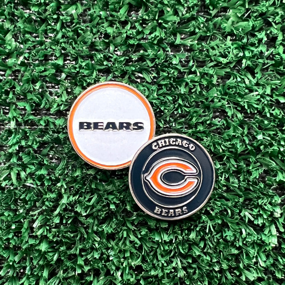 Chicago Bears double‑sided ball marker — fun golf accessory for fans