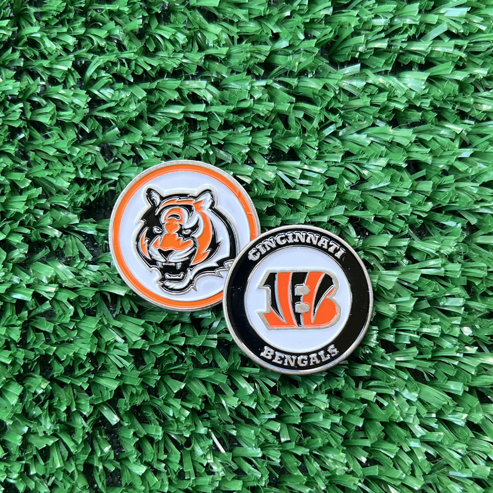 Cincinnati Bengals double-sided ball marker — fun golf accessory