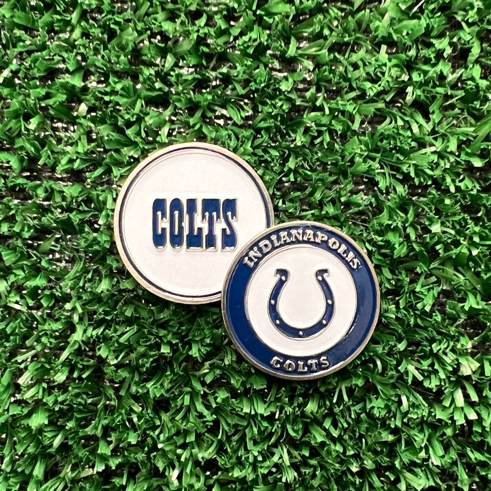 Indianapolis Colts double-sided ball marker — fun golf accessory