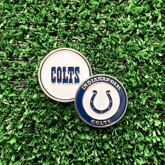 Indianapolis Colts double-sided ball marker — fun golf accessory