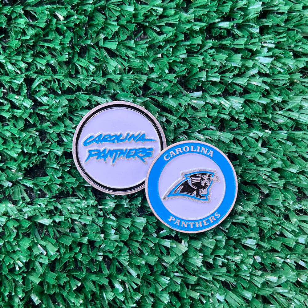 Carolina Panthers double-sided ball marker — fun golf accessory