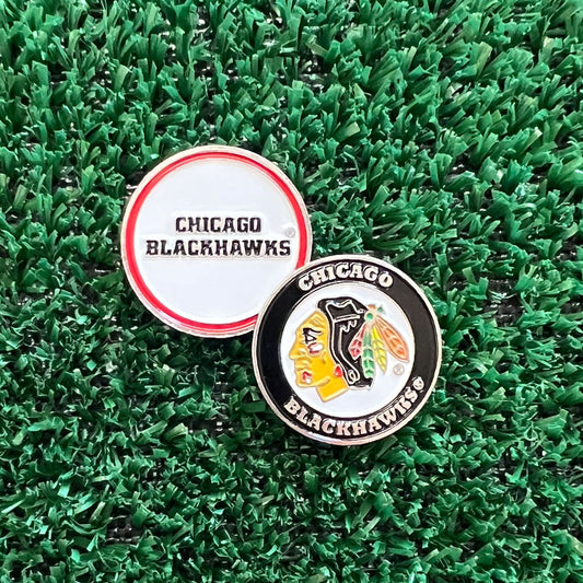 Double-sided NHL ball marker for golfers